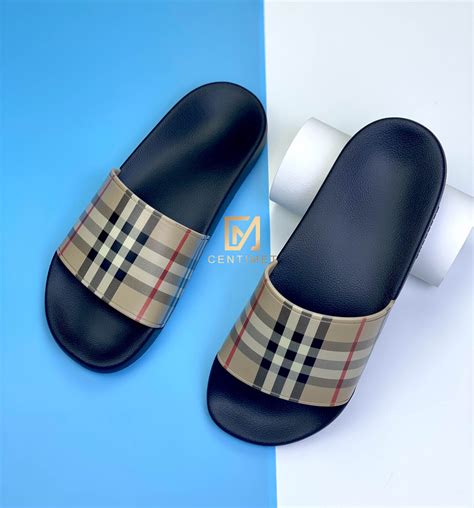 dép burberry|centimet vintage check slides.